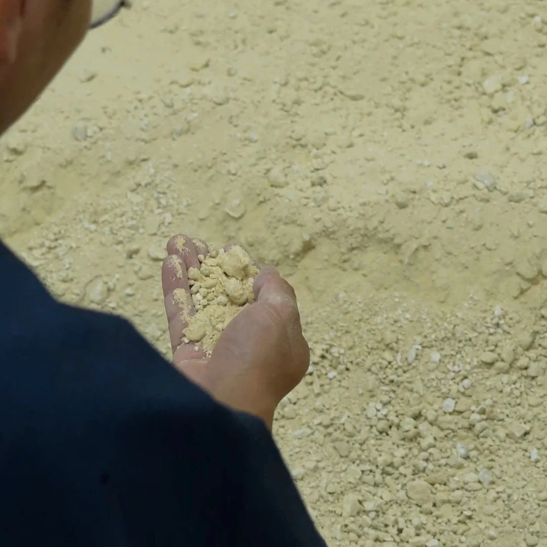 Extracted Hanasaka Ceramic Stone in our Tea Master's hand.